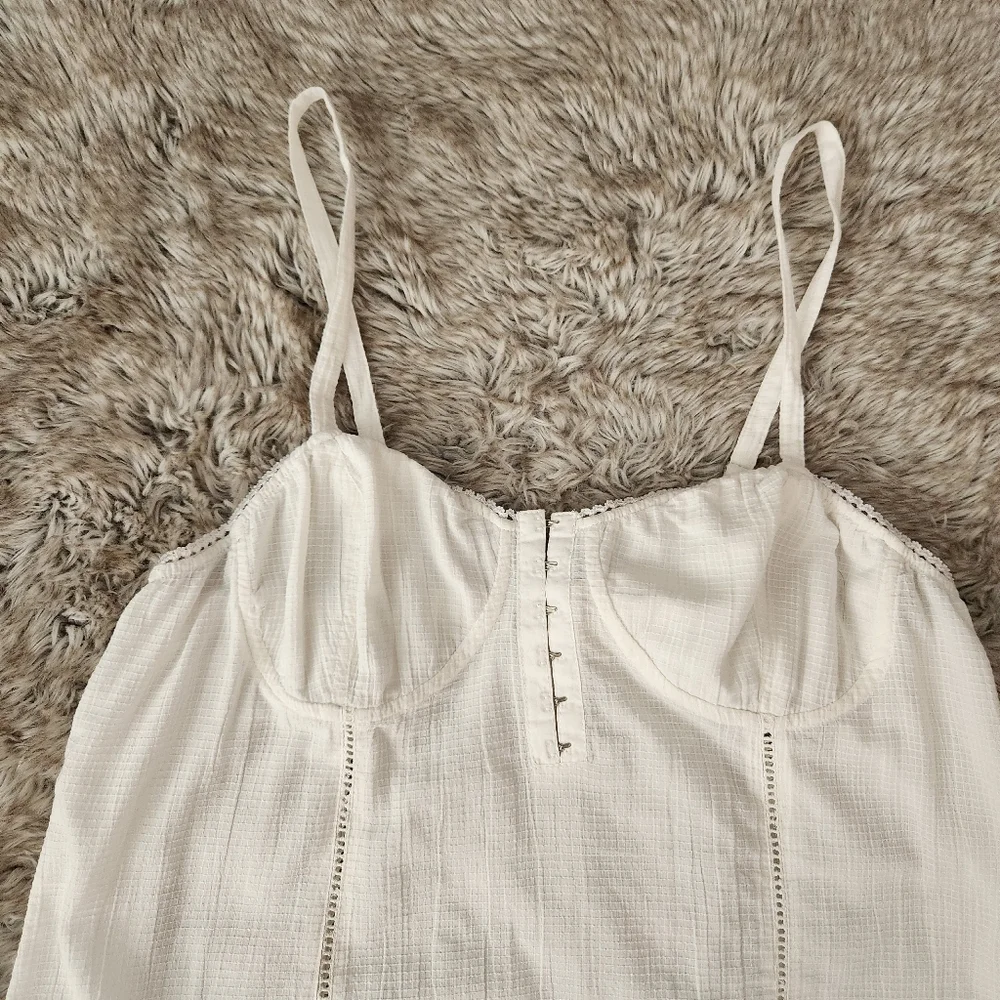 Free People Wide Awake‎ Mini Slip Dress in Ivory Women's Size Large
